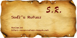 Soós Rufusz névjegykártya